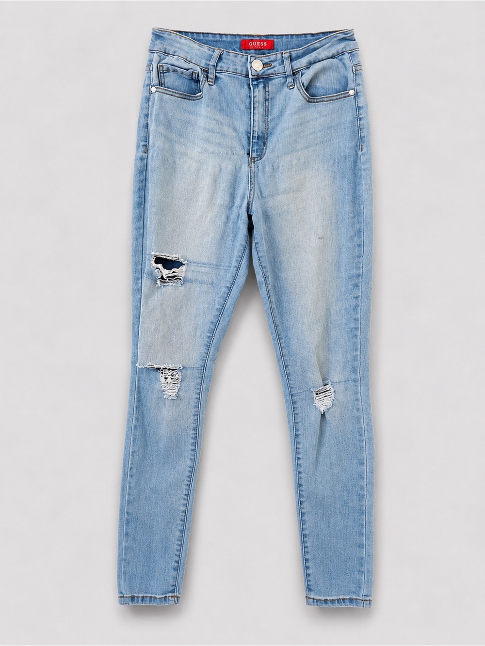 GUESS Women’s Size 29 Light Wash Distressed Ripped Skinny Jeans